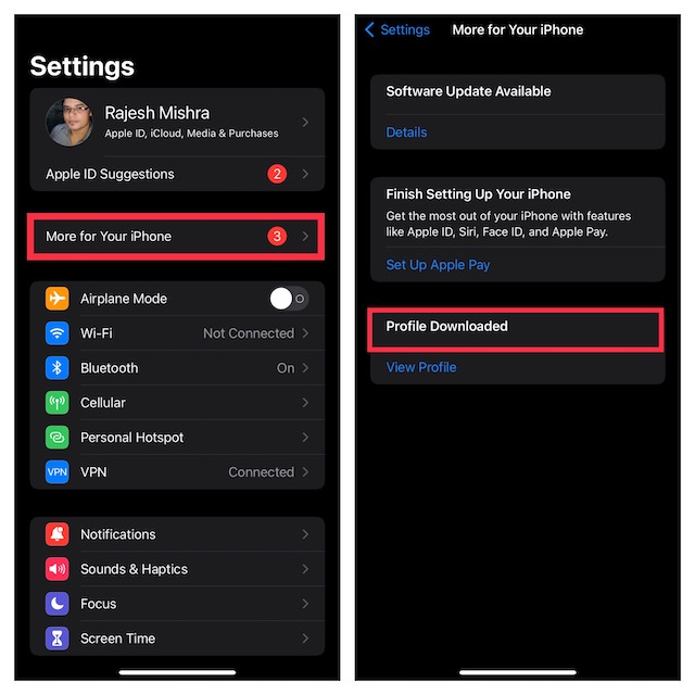 లూనా యొక్క VPN ప్రొఫైల్ను ఇన్స్టాల్ చేయండి